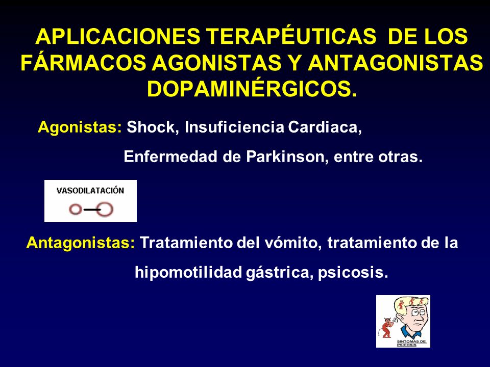 APLICACIONES TERAPÉUTICAS DE LOS FÁRMACOS AGONISTAS Y ANTAGONISTAS DOPAMINÉRGICOS.
