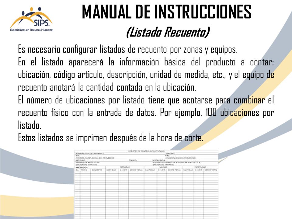 MANUAL DE INSTRUCCIONES (Listado Recuento)