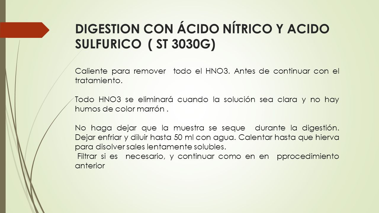 DIGESTION CON ÁCIDO NÍTRICO Y ACIDO SULFURICO ( ST 3030G)