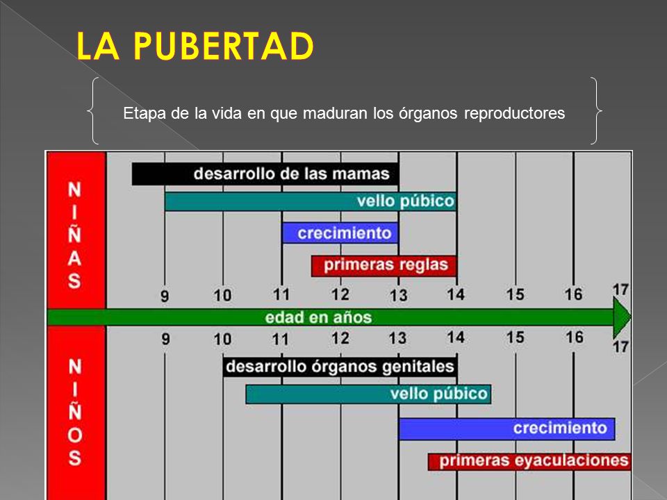 Etapa de la vida en que maduran los órganos reproductores