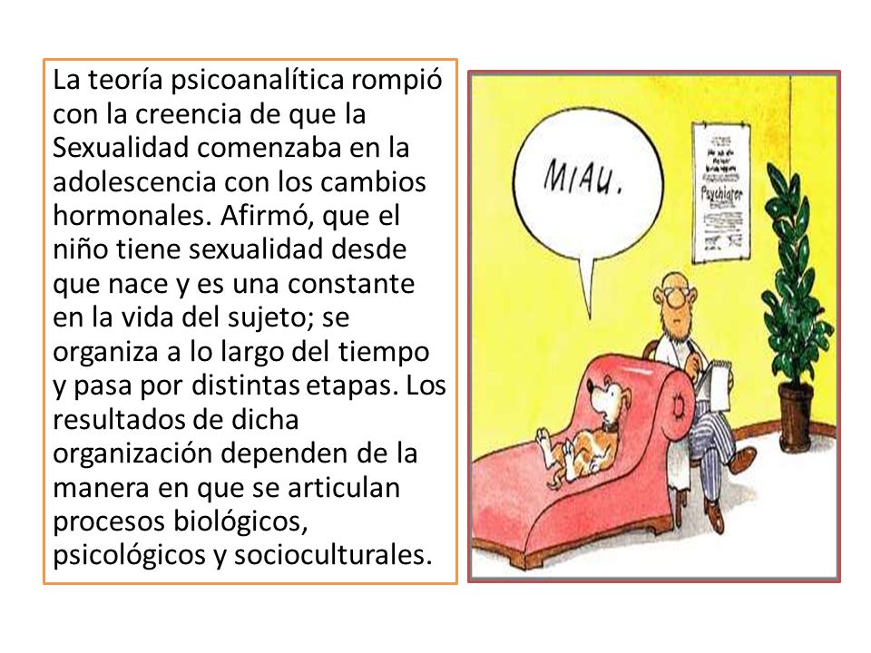 La teoría psicoanalítica rompió con la creencia de que la Sexualidad comenzaba en la adolescencia con los cambios hormonales.