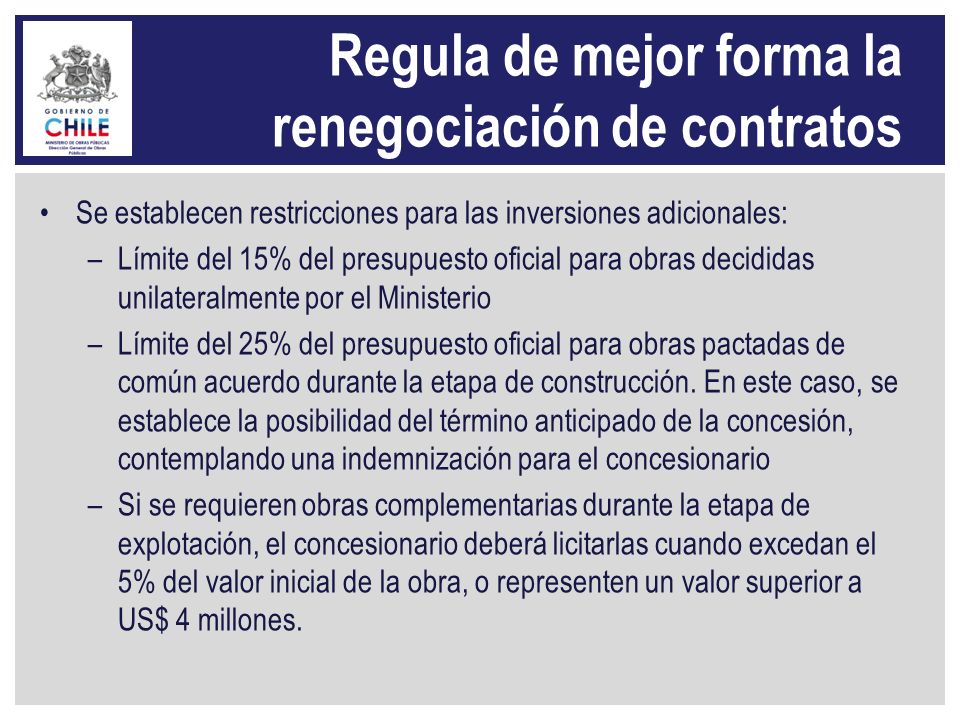 Regula de mejor forma la renegociación de contratos