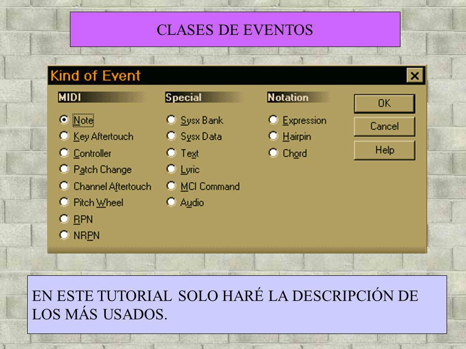 CLASES DE EVENTOS EN ESTE TUTORIAL SOLO HARÉ LA DESCRIPCIÓN DE LOS MÁS USADOS.