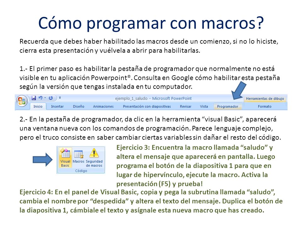 Cómo programar con macros