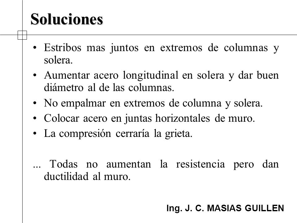 Soluciones Estribos mas juntos en extremos de columnas y solera.