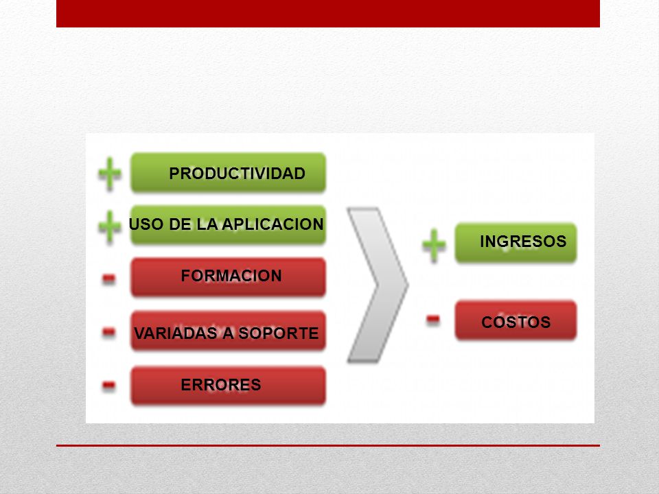 PRODUCTIVIDAD USO DE LA APLICACION INGRESOS FORMACION COSTOS VARIADAS A SOPORTE ERRORES