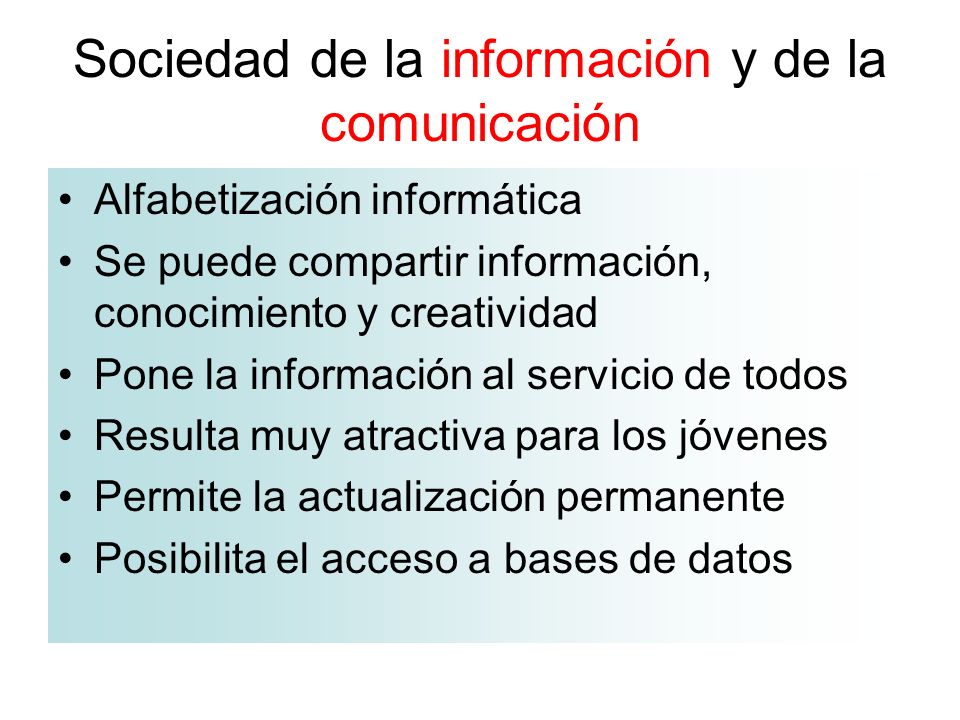 Sociedad de la información y de la comunicación