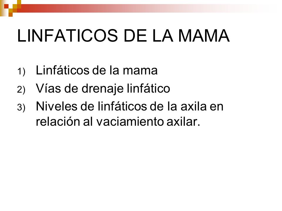 LINFATICOS DE LA MAMA Linfáticos de la mama Vías de drenaje linfático