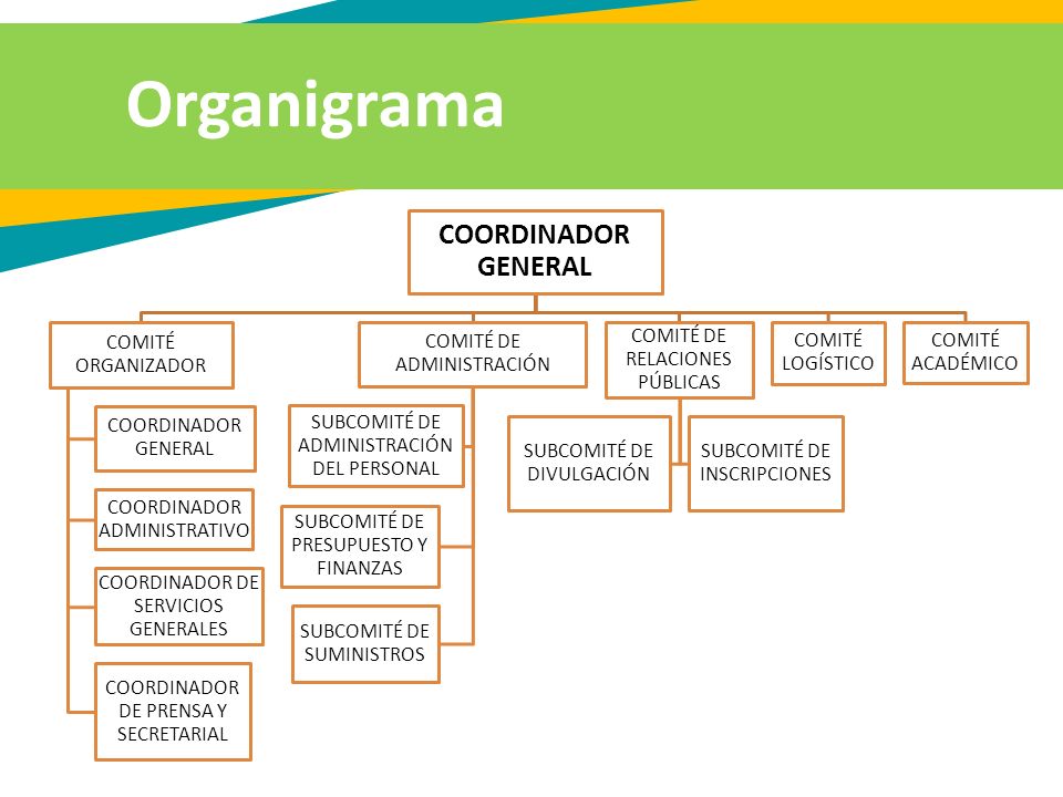 Organigrama COORDINADOR GENERAL COMITÉ ORGANIZADOR