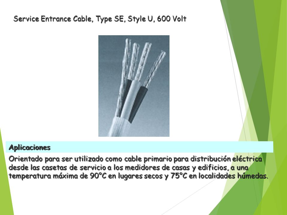 Service Entrance Cable, Type SE, Style U, 600 Volt