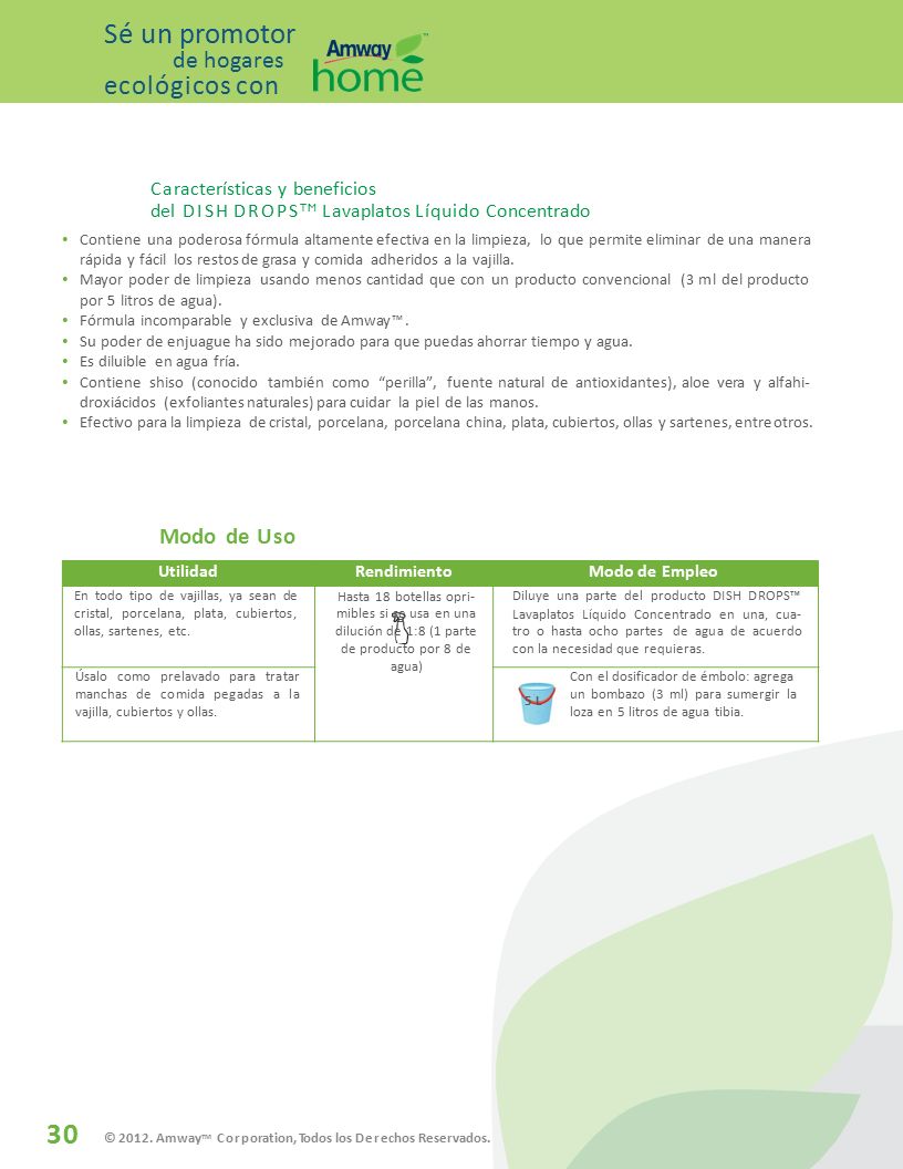 30 © AmwayTM Corporation, Todos los Derechos Reservados.
