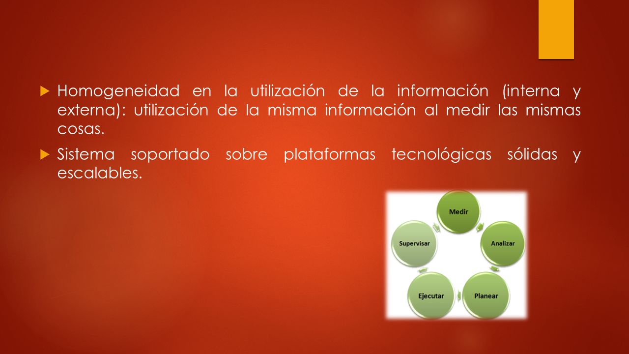 Homogeneidad en la utilización de la información (interna y externa): utilización de la misma información al medir las mismas cosas.