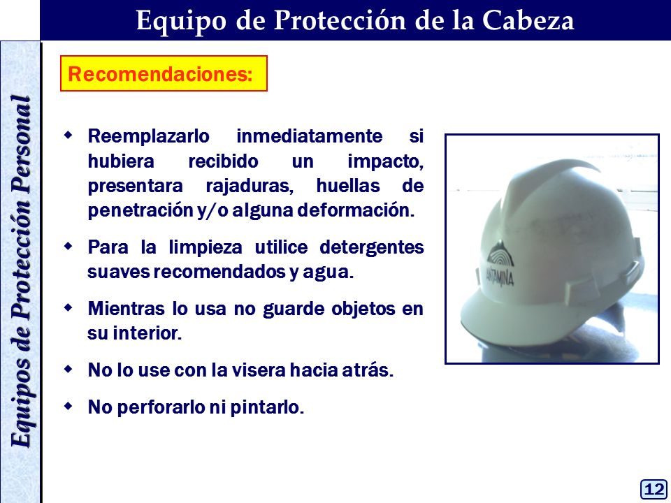 Equipo de Protección de la Cabeza Equipos de Protección Personal