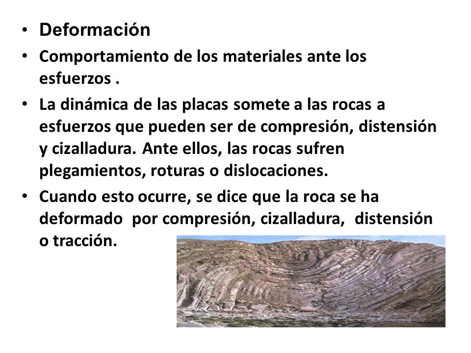 Deformación Comportamiento de los materiales ante los esfuerzos .