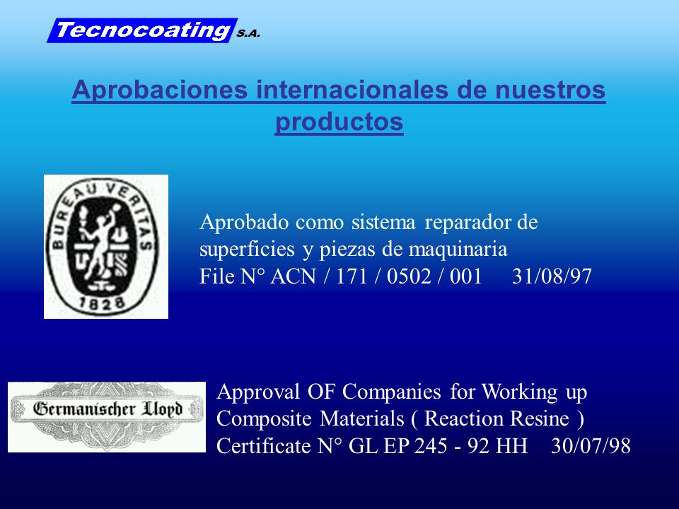Aprobaciones internacionales de nuestros productos