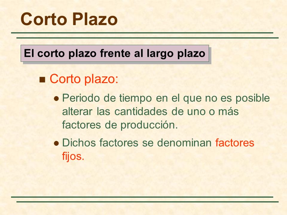 El corto plazo frente al largo plazo