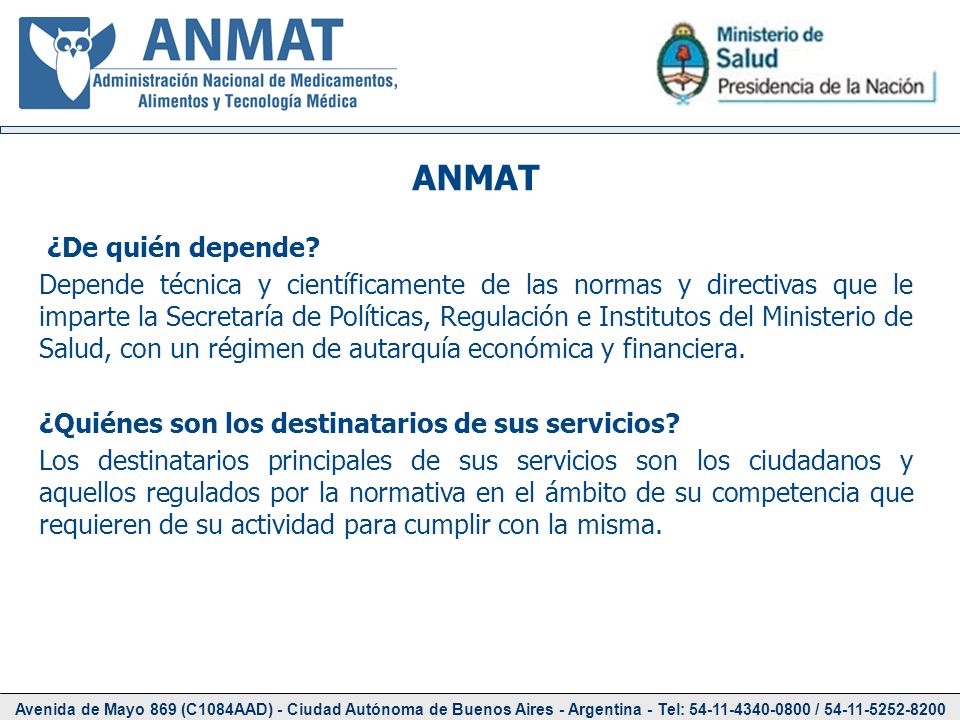 ANMAT ¿De quién depende