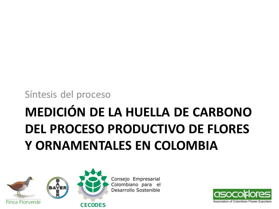 Síntesis del proceso MEDICIÓN DE LA HUELLA DE CARBONO DEL PROCESO PRODUCTIVO DE FLORES Y ORNAMENTALES EN COLOMBIA.