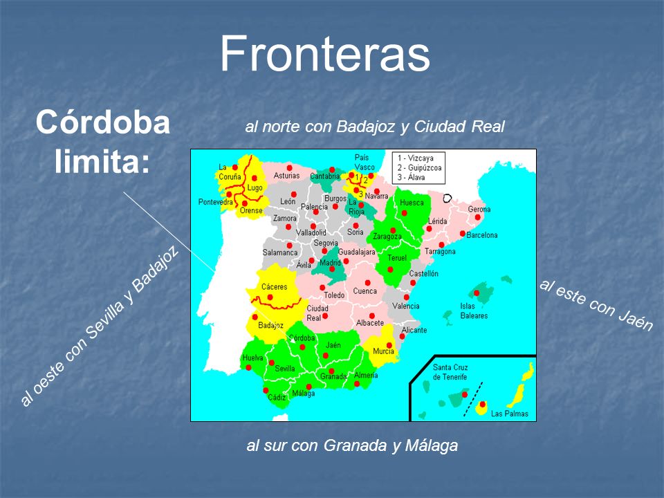 Fronteras Córdoba limita: al norte con Badajoz y Ciudad Real