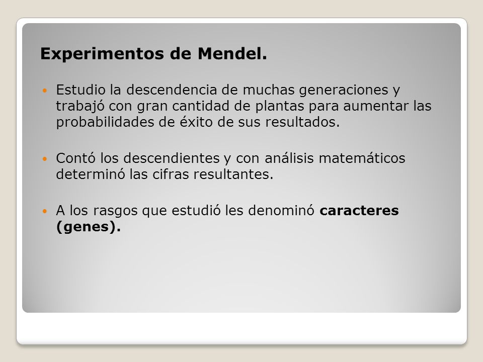Experimentos de Mendel.