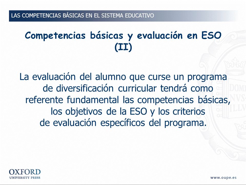 Competencias básicas y evaluación en ESO (II)