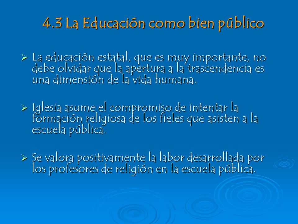 4.3 La Educación como bien público