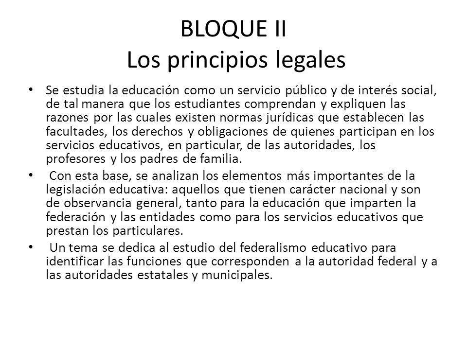 BLOQUE II Los principios legales