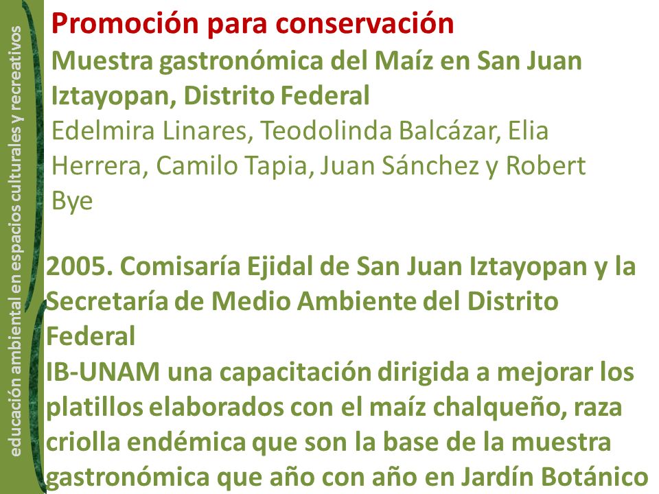 Promoción para conservación