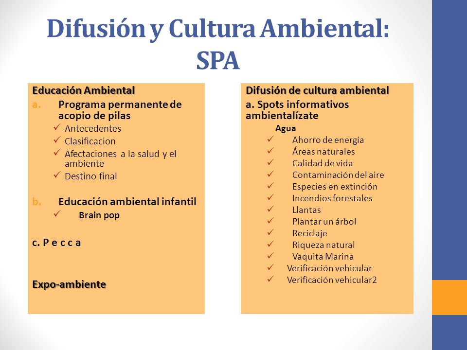Difusión y Cultura Ambiental: SPA