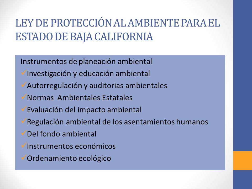 LEY DE PROTECCIÓN AL AMBIENTE PARA EL ESTADO DE BAJA CALIFORNIA