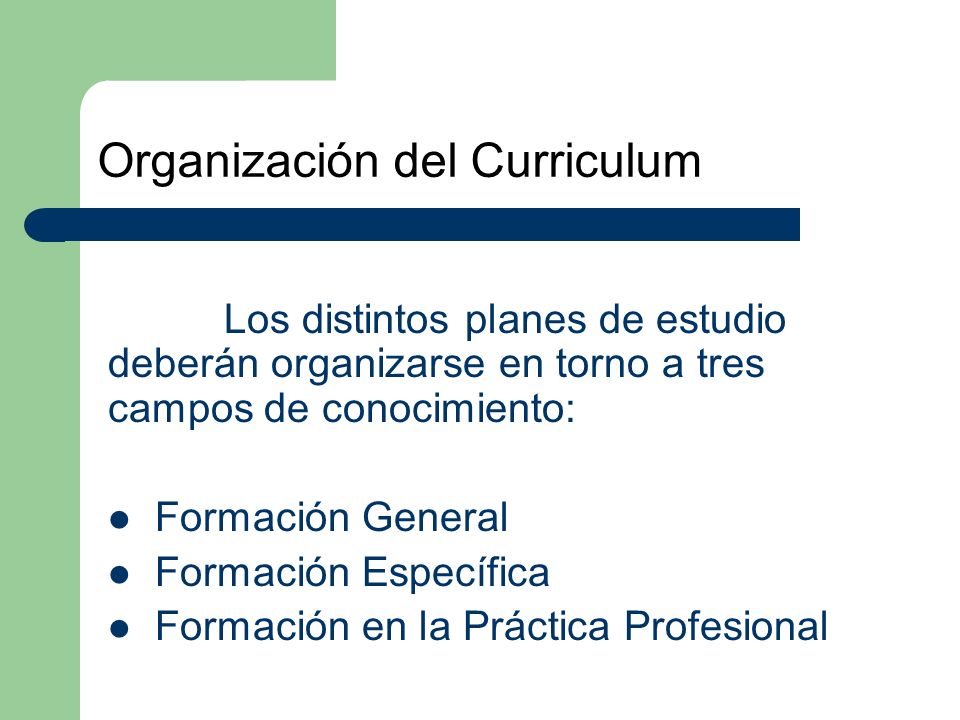 Organización del Curriculum