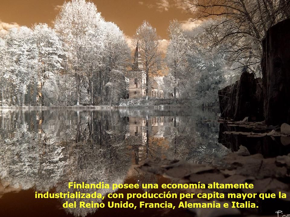 Finlandia posee una economía altamente industrializada, con producción per capita mayor que la del Reino Unido, Francia, Alemania e Italia.