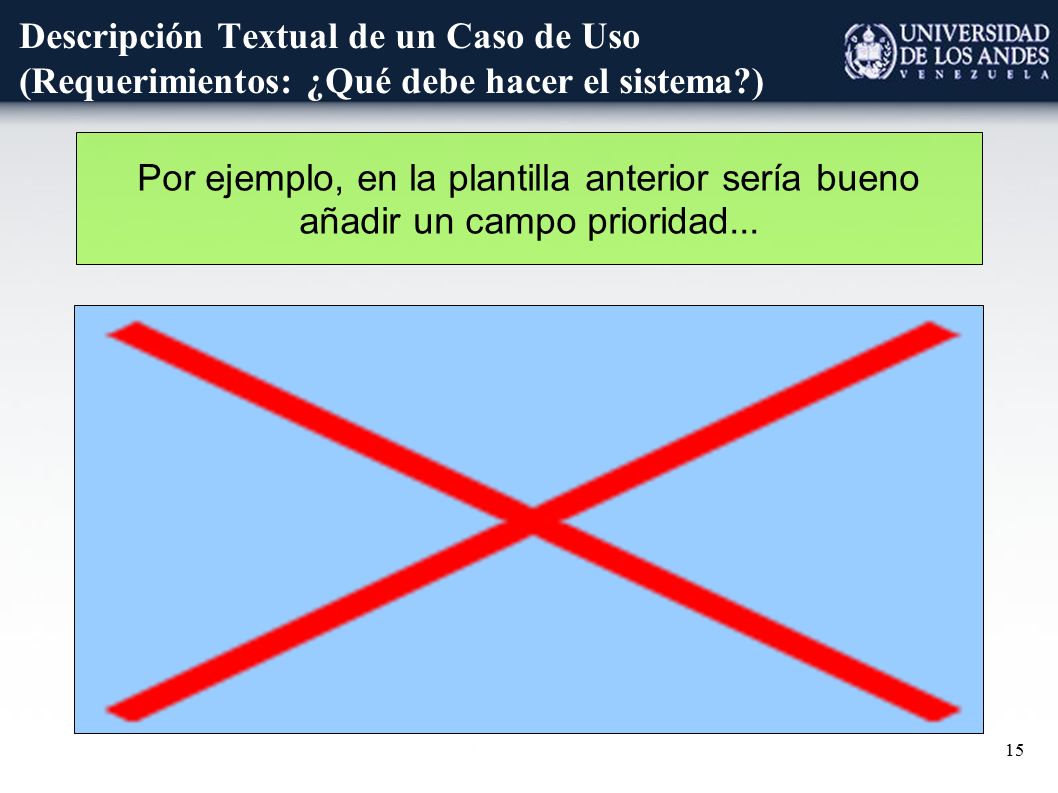 Descripción Textual de un Caso de Uso (Requerimientos: ¿Qué debe hacer el sistema )