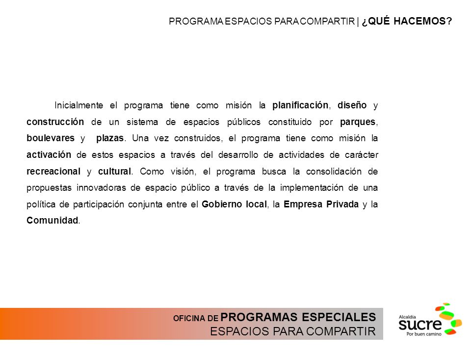 ESPACIOS PARA COMPARTIR