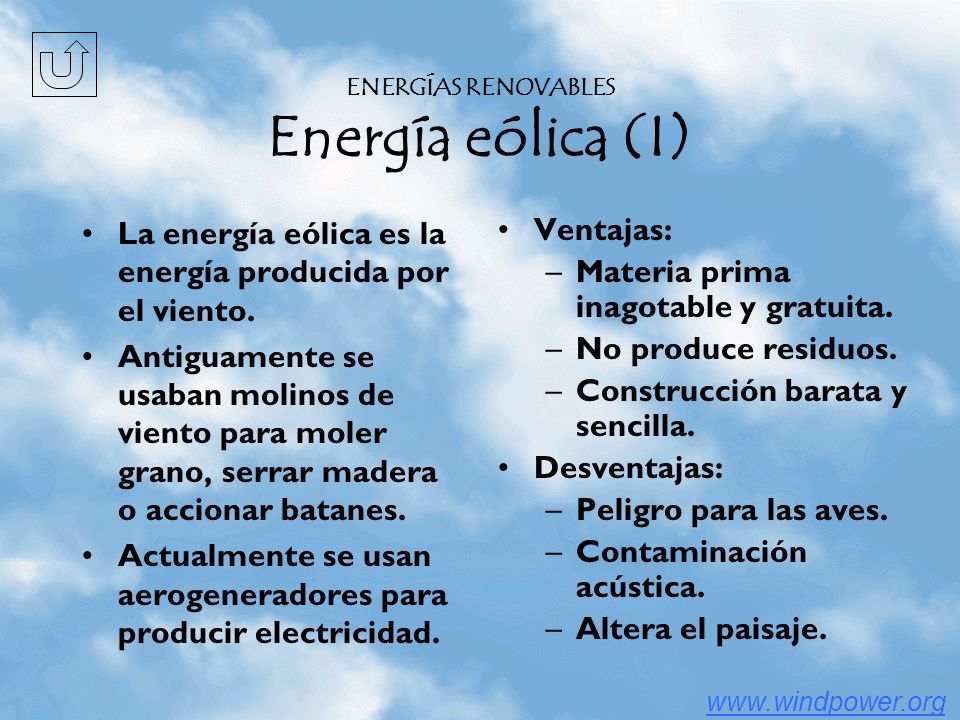 ENERGÍAS RENOVABLES Energía eólica (I)
