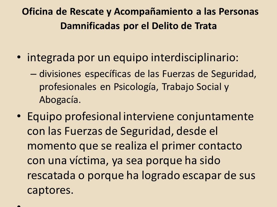 Oficina de Rescate y Acompañamiento a las Personas Damnificadas por el Delito de Trata