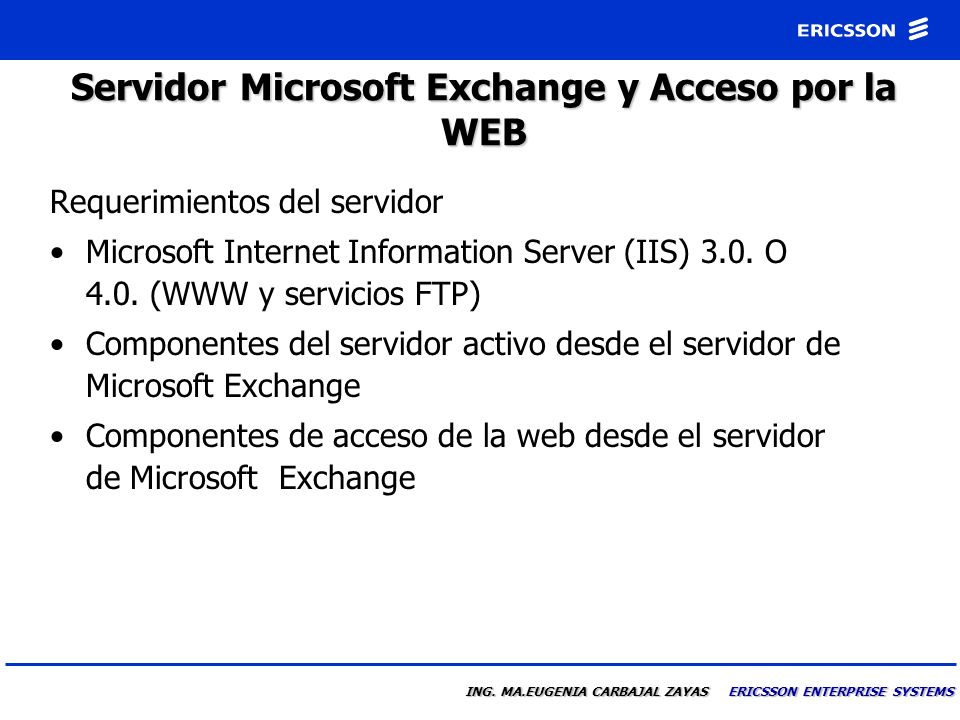 Servidor Microsoft Exchange y Acceso por la WEB