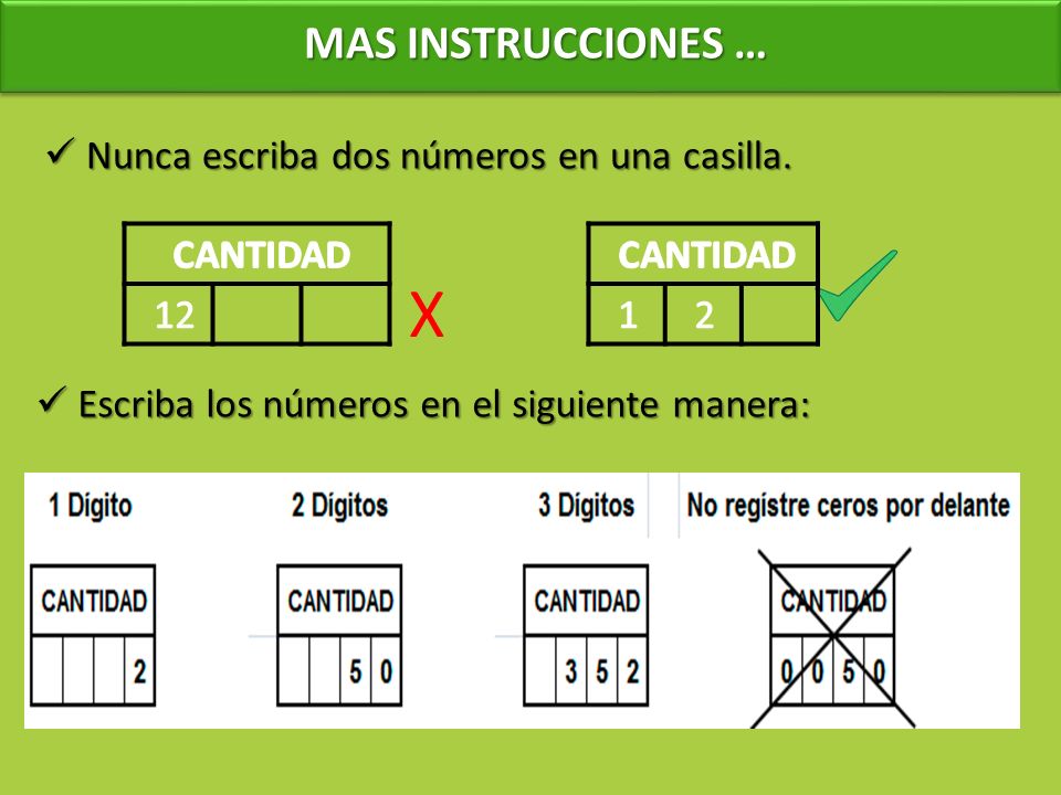 X MAS INSTRUCCIONES … Nunca escriba dos números en una casilla.