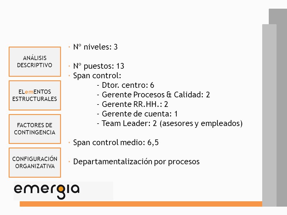 - Gerente Procesos & Calidad: 2 - Gerente RR.HH.: 2
