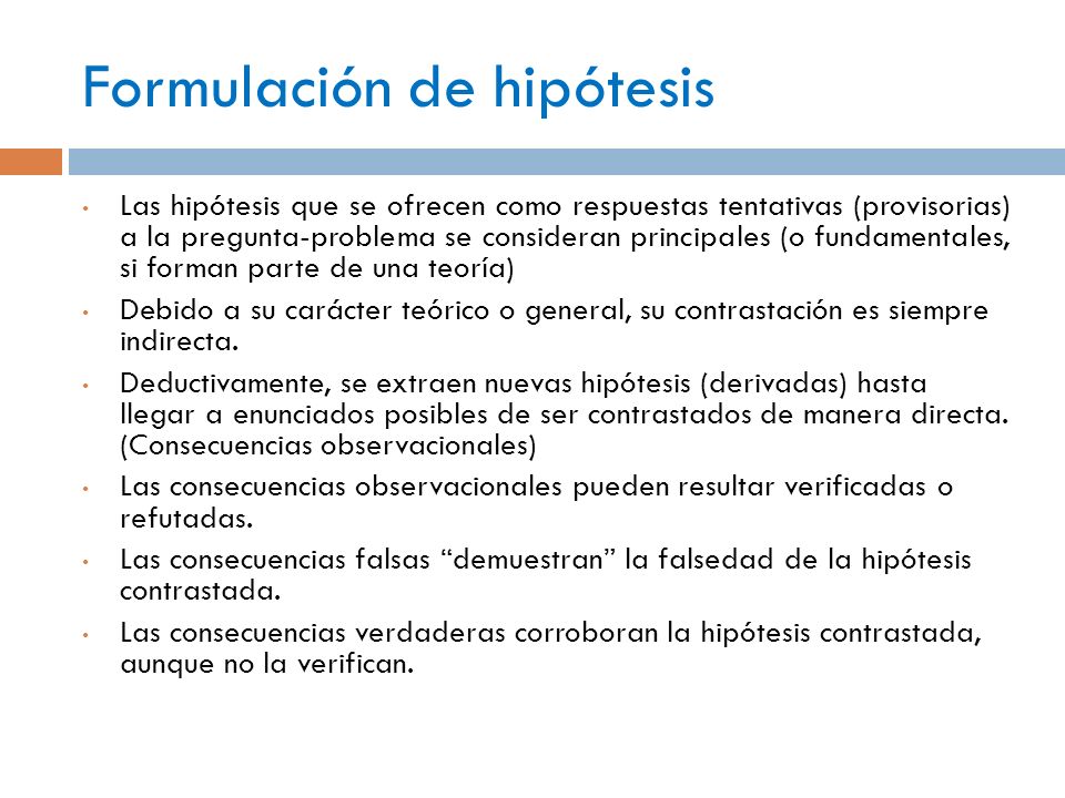Formulación de hipótesis