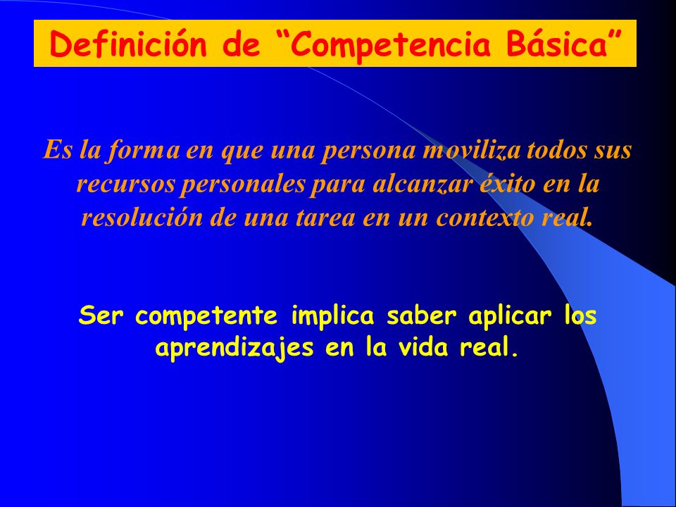 Definición de Competencia Básica