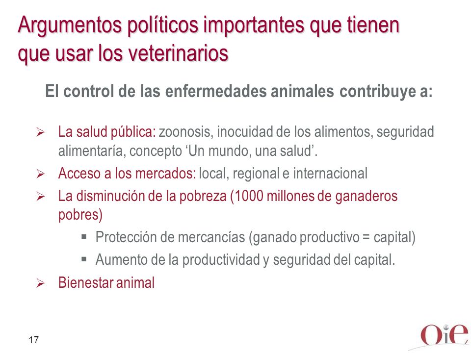 Argumentos políticos importantes que tienen que usar los veterinarios