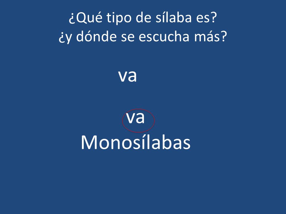 ¿Qué tipo de sílaba es ¿y dónde se escucha más