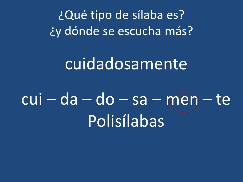 ¿Qué tipo de sílaba es ¿y dónde se escucha más