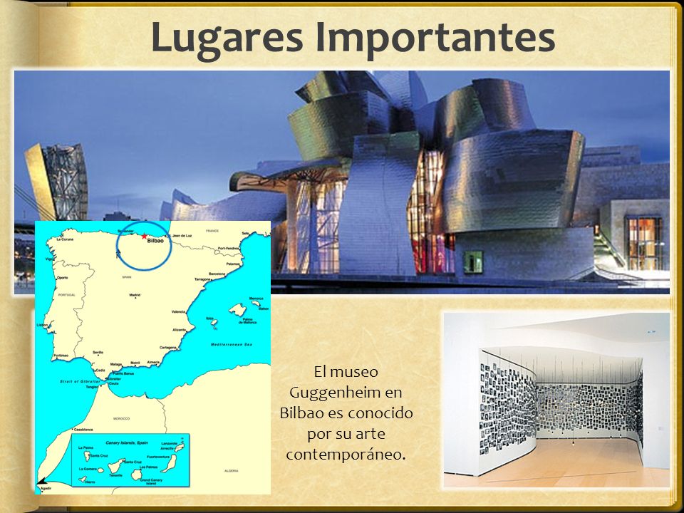 El museo Guggenheim en Bilbao es conocido por su arte contemporáneo.