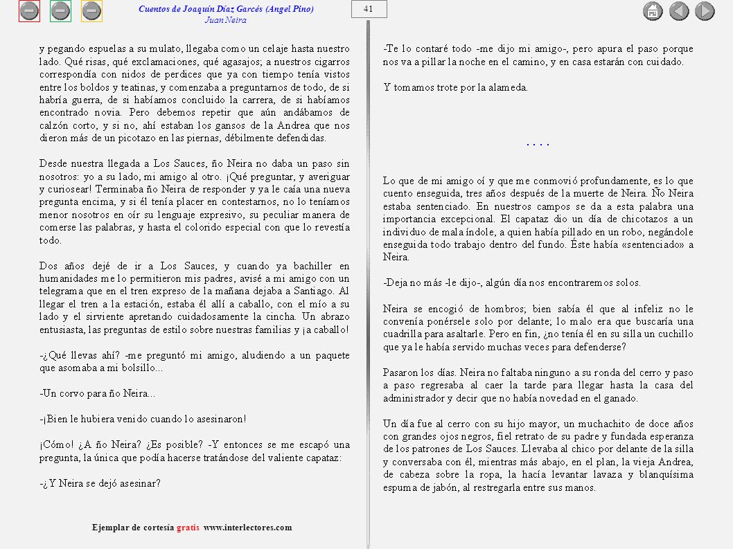 Cuentos de Joaquín Díaz Garcés (Angel Pino) Juan Neira 41