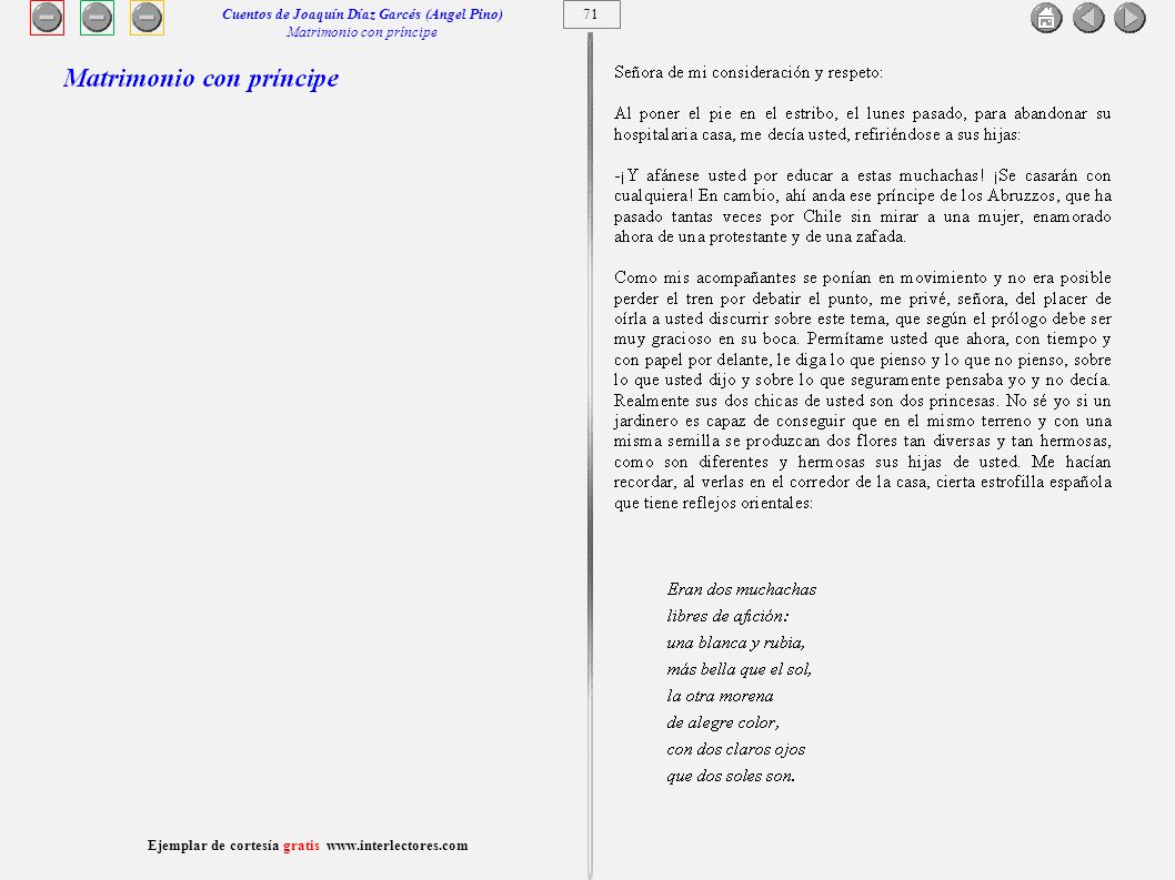 Cuentos de Joaquín Díaz Garcés (Angel Pino) Matrimonio con príncipe 71