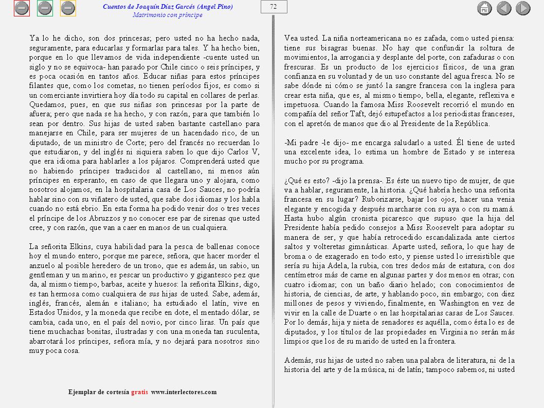 Cuentos de Joaquín Díaz Garcés (Angel Pino) Matrimonio con príncipe 72