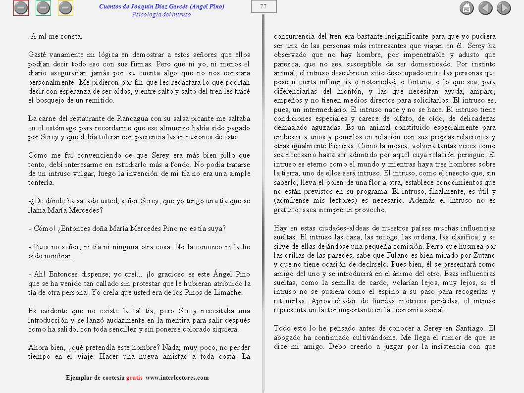 Cuentos de Joaquín Díaz Garcés (Angel Pino) Psicología del intruso 77