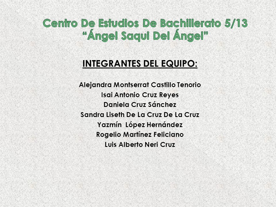 Centro De Estudios De Bachillerato 5/13 Ángel Saqui Del Ángel